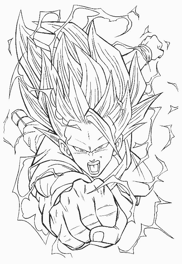 coloriage dragon ball z le super guerrier